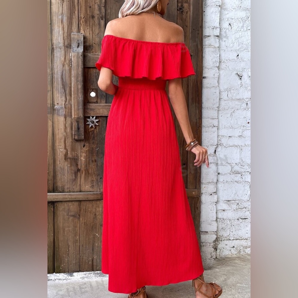 SHEIN- Red- Off the Shoulder Maxi Dress- Size XL - Picture 2 of 6